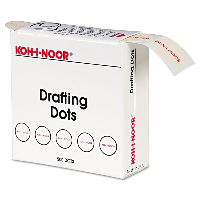 Koh-I-Noor Drafting Dots, 7/8 Inches Diameter, 500 per Box, White, 1 Box (25900J01) - Image 3