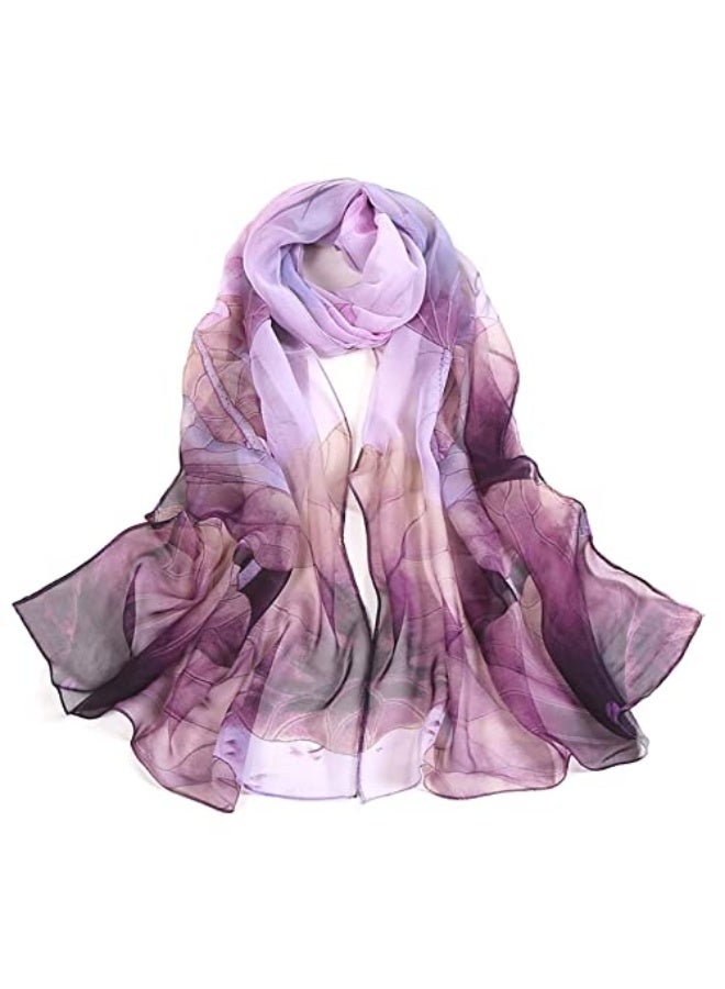 كاستويف وشاح خفيف الوزن للنساء مطبوع بنمط زهور، شال عصرية، وشاح واقي من الشمس - Image 1