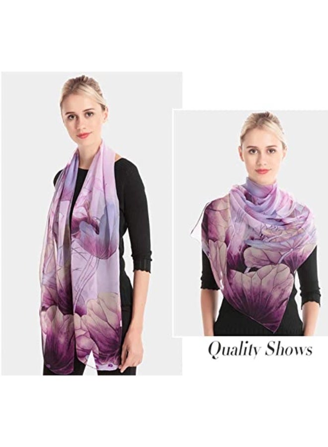 كاستويف وشاح خفيف الوزن للنساء مطبوع بنمط زهور، شال عصرية، وشاح واقي من الشمس - Image 2