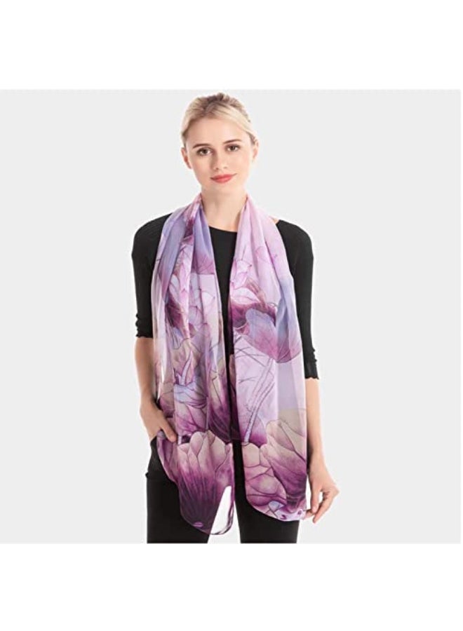 كاستويف وشاح خفيف الوزن للنساء مطبوع بنمط زهور، شال عصرية، وشاح واقي من الشمس - Image 3