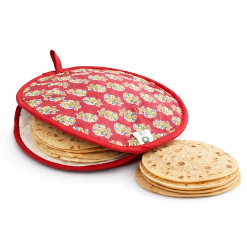 Aksobha Cotton Roti Pouch Pack of 1 – Microwave Safe Chapati Cover Cloth Bag to Keep Roti, Tortilla, Naan & Paratha Warm | Reusable Insulated Roti Warmer for Kitchen & Travel - Image 1