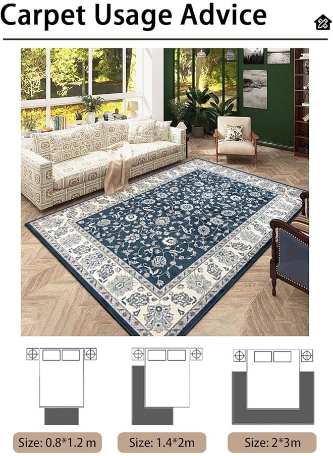 EqiEch Carpet Area Rug Washable Soft Floor Mat Anti Slip Blanket Traditional Rug Pad Living Room Carpets Indoor Accent Entry Carpet For Dining Playroom Nursery Camper Bedside 80 * 120Cm  - Image 5