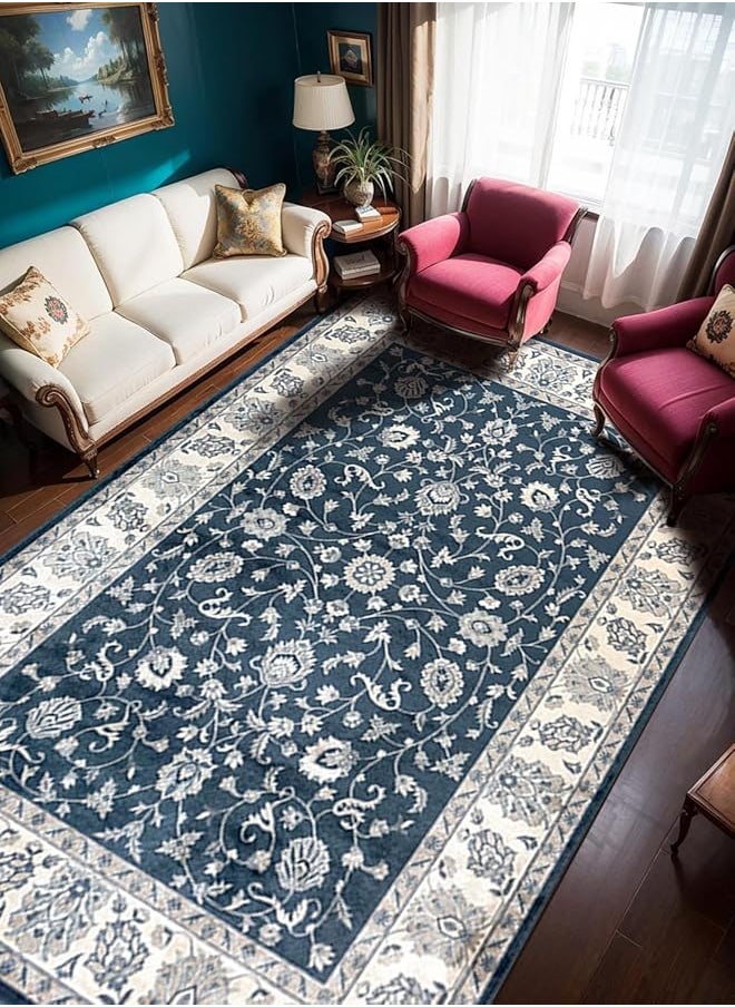 EqiEch Carpet Area Rug Washable Soft Floor Mat Anti Slip Blanket Traditional Rug Pad Living Room Carpets Indoor Accent Entry Carpet For Dining Playroom Nursery Camper Bedside 80 * 120Cm  - Image 2