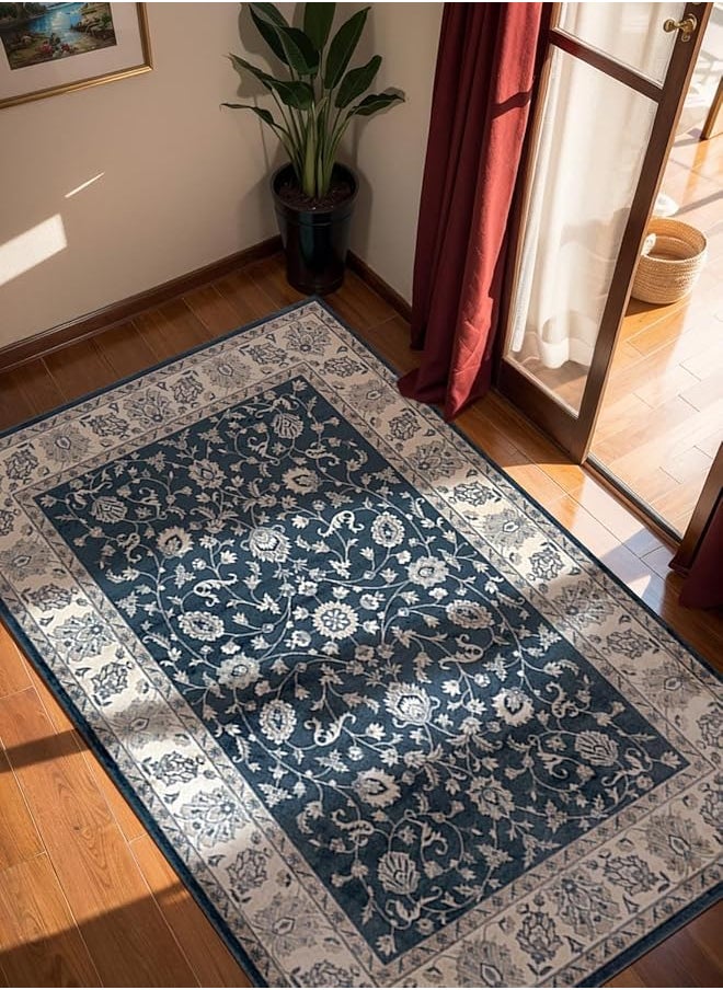 EqiEch Carpet Area Rug Washable Soft Floor Mat Anti Slip Blanket Traditional Rug Pad Living Room Carpets Indoor Accent Entry Carpet For Dining Playroom Nursery Camper Bedside 80 * 120Cm  - Image 3
