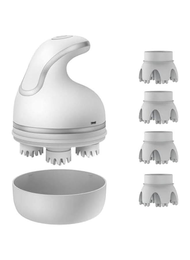 TRASSLE Electric Scalp Massager, Portable Deep Scalp Massager with 4 Replacement Tissue Kneading Nodes, Cordless Head Massager Handheld for Head Neck Back, Versatile Pet Massager  - Image 1