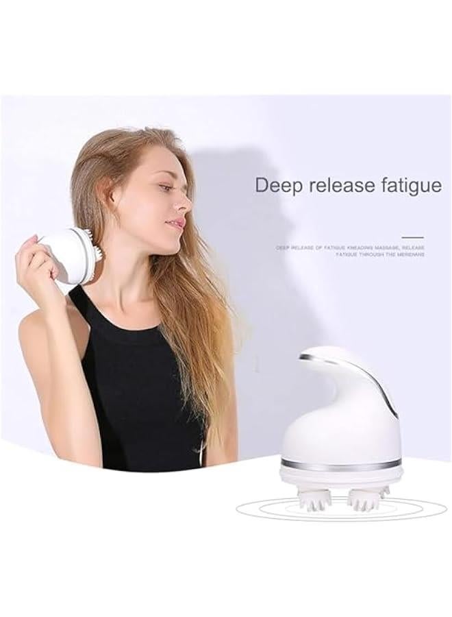 TRASSLE Electric Scalp Massager, Portable Deep Scalp Massager with 4 Replacement Tissue Kneading Nodes, Cordless Head Massager Handheld for Head Neck Back, Versatile Pet Massager  - Image 4