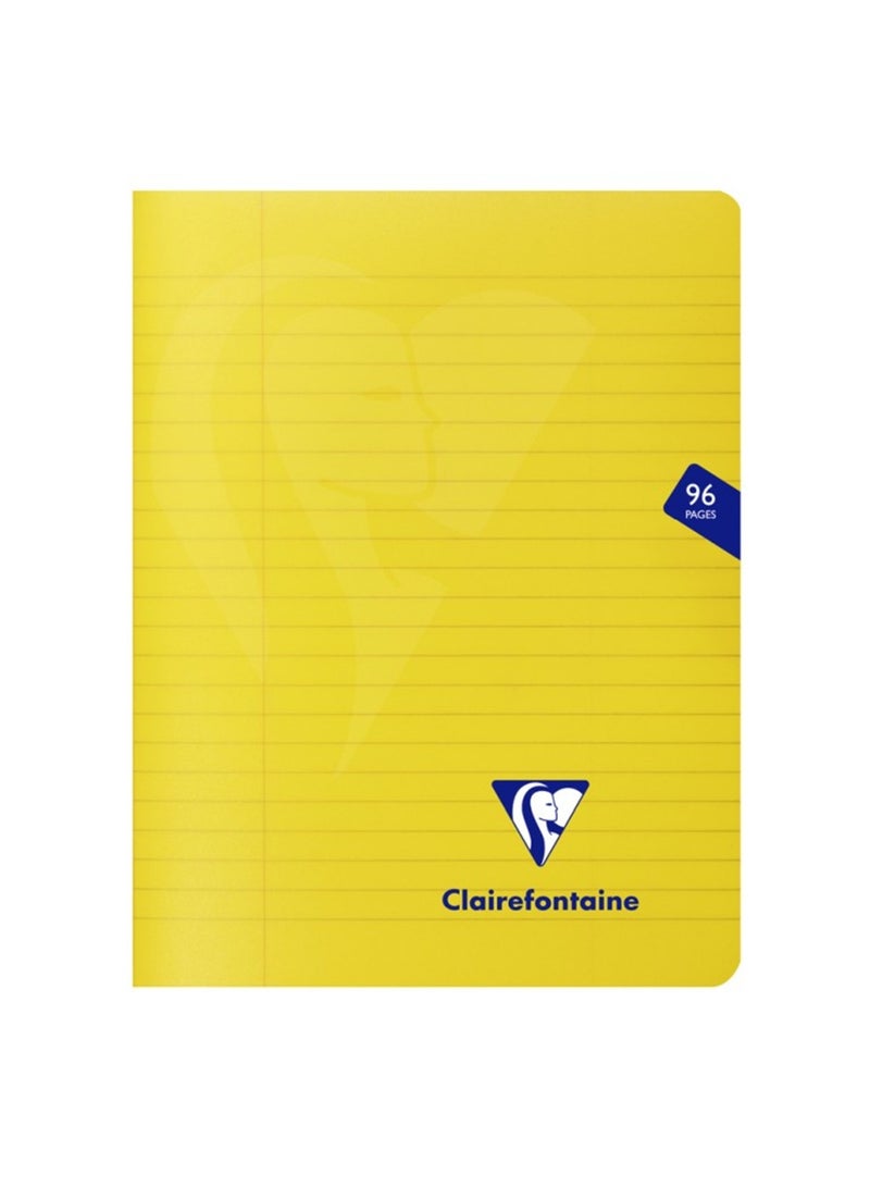 Clairefontaine 1-Piece A5 Size Mymesys Single Line Notebook With Plastic Cover 96 Sheets Yellow - Image 1