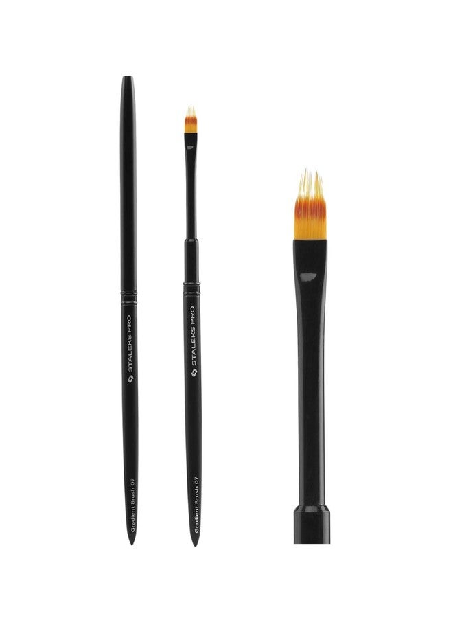 STALEKS PRO Expert Gradient Brush (7mm x 11mm) - Professional Nail Art Ombre Brush with Synthetic Bristles & Ergonomic Aluminum Handle - Image 1