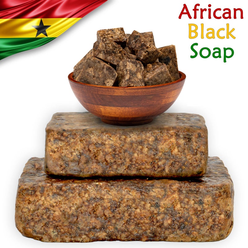 Plant Guru Raw African Black Soap 5 lbs. Bulk Bars 100% Pure Natural From Ghana. Acne Treatment, Aids Against Eczema & Psoriasis, Dry Skin, Scars and Dark Spots. Great For Pimples, Blackhead. - Image 2