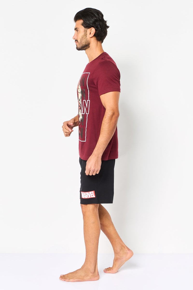 MARVEL Men 2 Pieces Graphic Print Short Sleeve T-Shirt With Shorts Pajama Set, Multicolor - Image 3