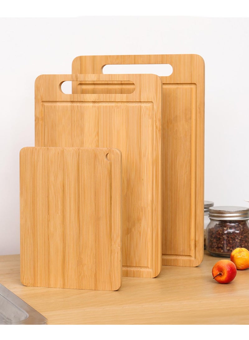 ZERIFAM Bamboo Cutting Board - Bamboo Wood Cutting Chopping, 3 Pack Set Of Bamboo And Wood Chopping Boards, Suitable For Cutting Vegetables, Fruits, Noodles And Other Types Of Food. - Image 2