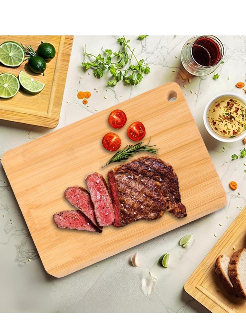 ZERIFAM Bamboo Cutting Board - Bamboo Wood Cutting Chopping, 3 Pack Set Of Bamboo And Wood Chopping Boards, Suitable For Cutting Vegetables, Fruits, Noodles And Other Types Of Food. - Image 3