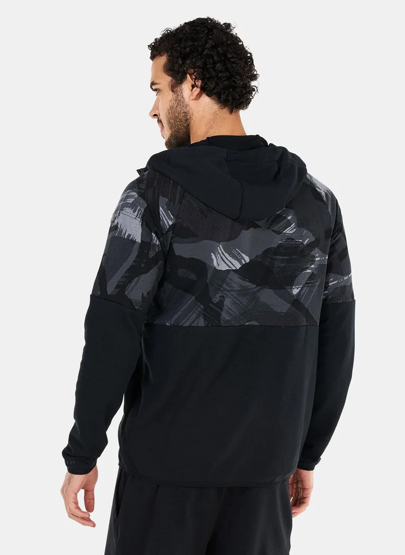 Nike Men's Dri-FIT Fleece Full-Zip Camo Fitness Hoodie
