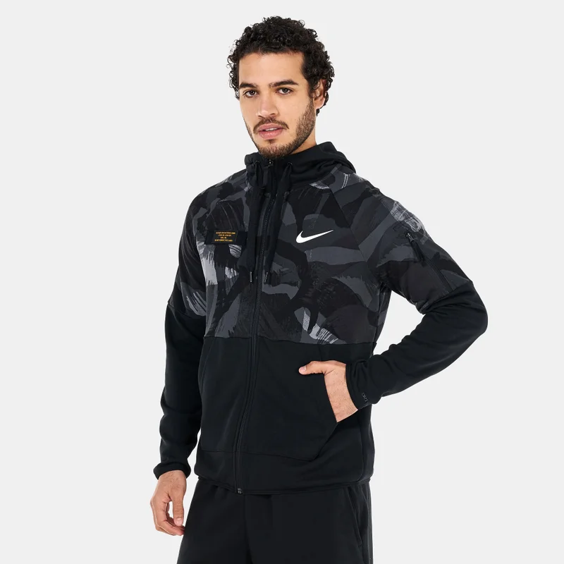 Nike Men's Dri-FIT Fleece Full-Zip Camo Fitness Hoodie