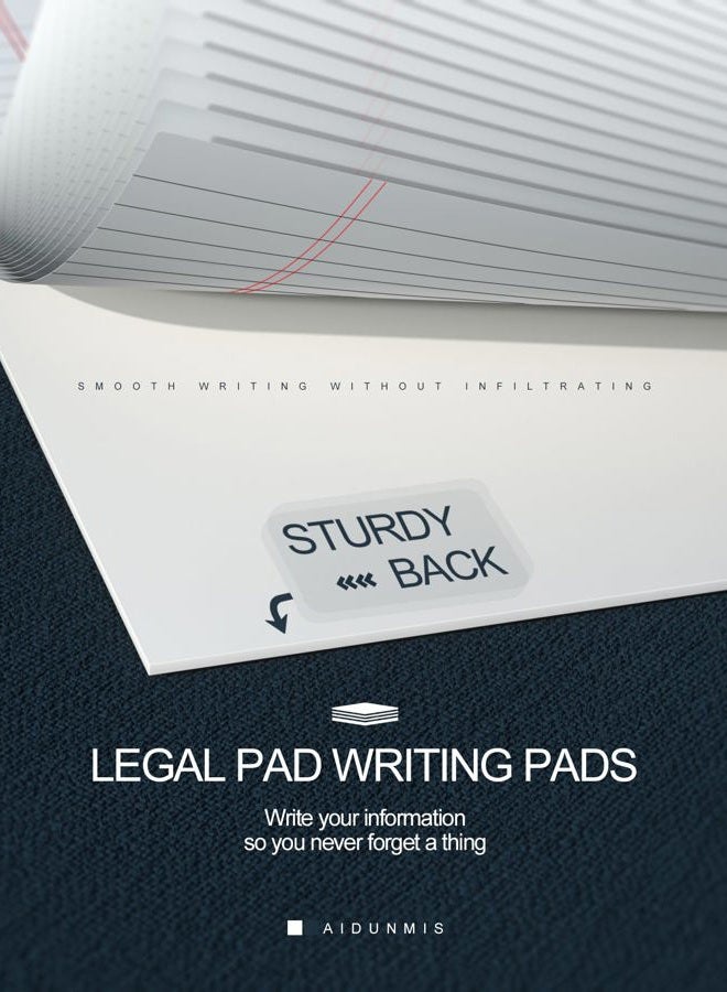 Aidunmis 3 Pack Small Legal Pads 5x8 White Notepads Paper Tablets 5x8 Legal Pad 80 Gsm Lined Pads of Paper 5x8 College Ruled Writing Pads 30 Sheets/Pad, 25 Lines Note Pads for School, Office & 1 Wood Clipboard - Image 5