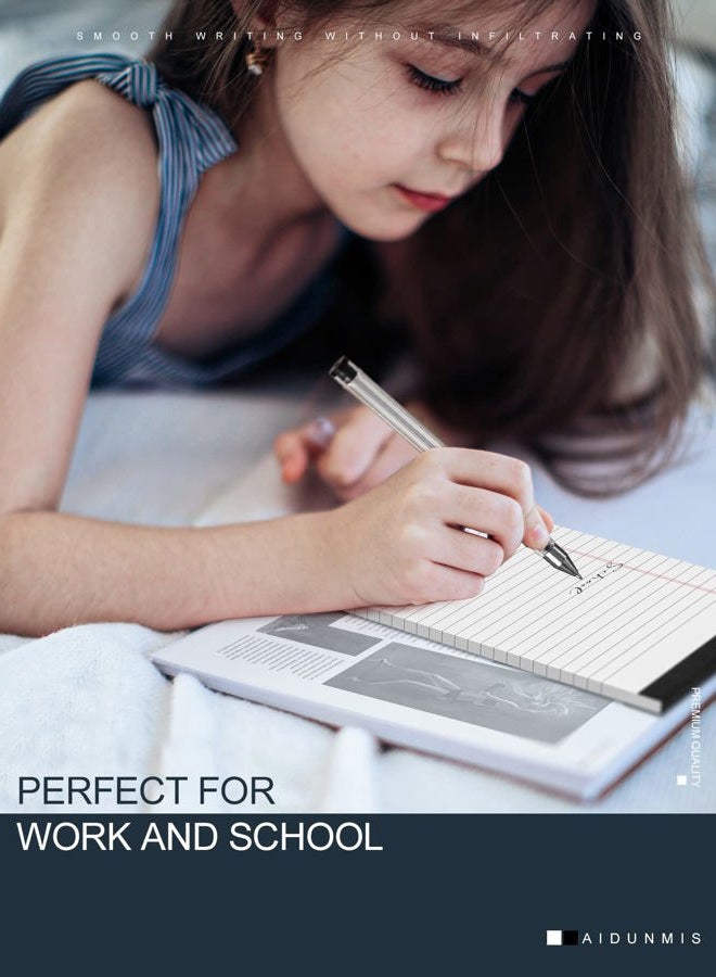 Aidunmis 3 Pack Small Legal Pads 5x8 White Notepads Paper Tablets 5x8 Legal Pad 80 Gsm Lined Pads of Paper 5x8 College Ruled Writing Pads 30 Sheets/Pad, 25 Lines Note Pads for School, Office & 1 Wood Clipboard - Image 4