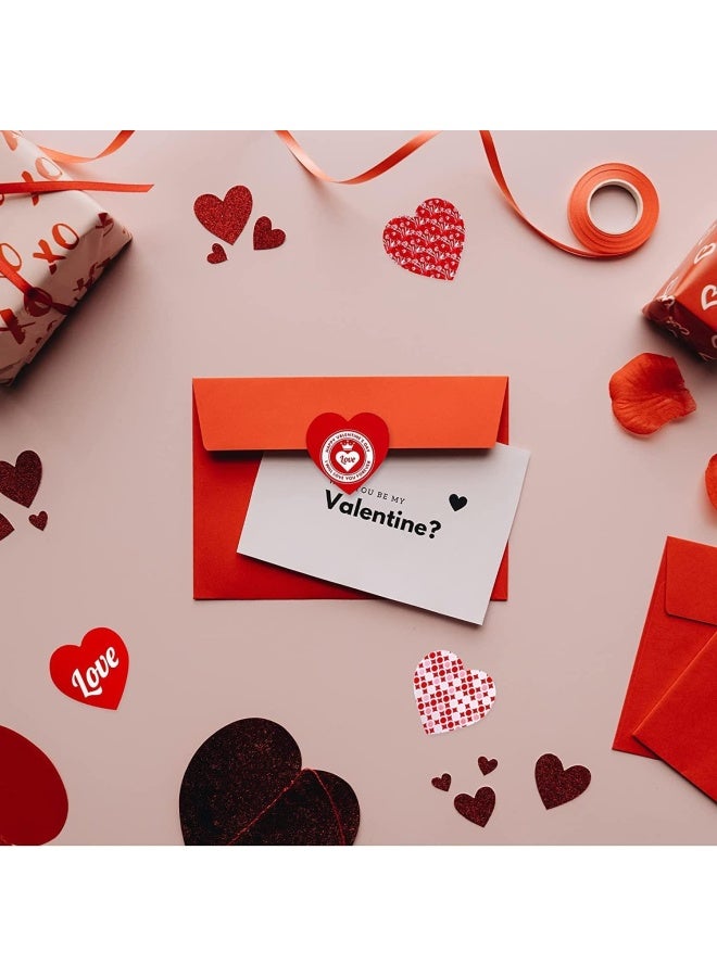 Premify 500  Pieces Funky Heart Roll Stickers Colorful Heart Shaped Stickers Love Decorative Stickers Heart Labels For Wedding Party - Image 5