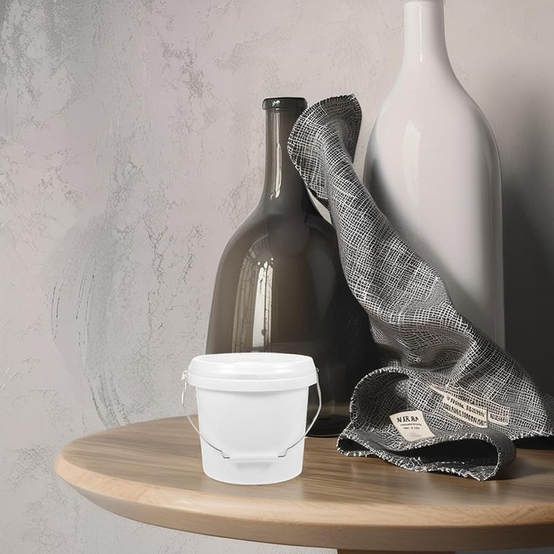 8L White Plastic Bucket With Lid Practical Paint And Bait Container - Image 4