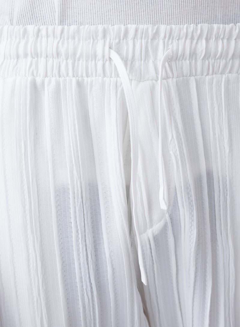 Marrakech Drawstring Casual Trousers for Men – White - Image 3