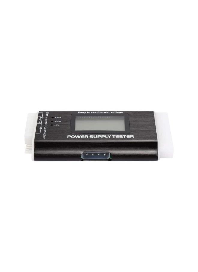 ATX SATA Power Supply Tester, Portable Aluminum Alloy PC Power Supply Tester, Mini Universal High Precise Supports Automatically Alarm for ATX, BTX, ITX, TFX
