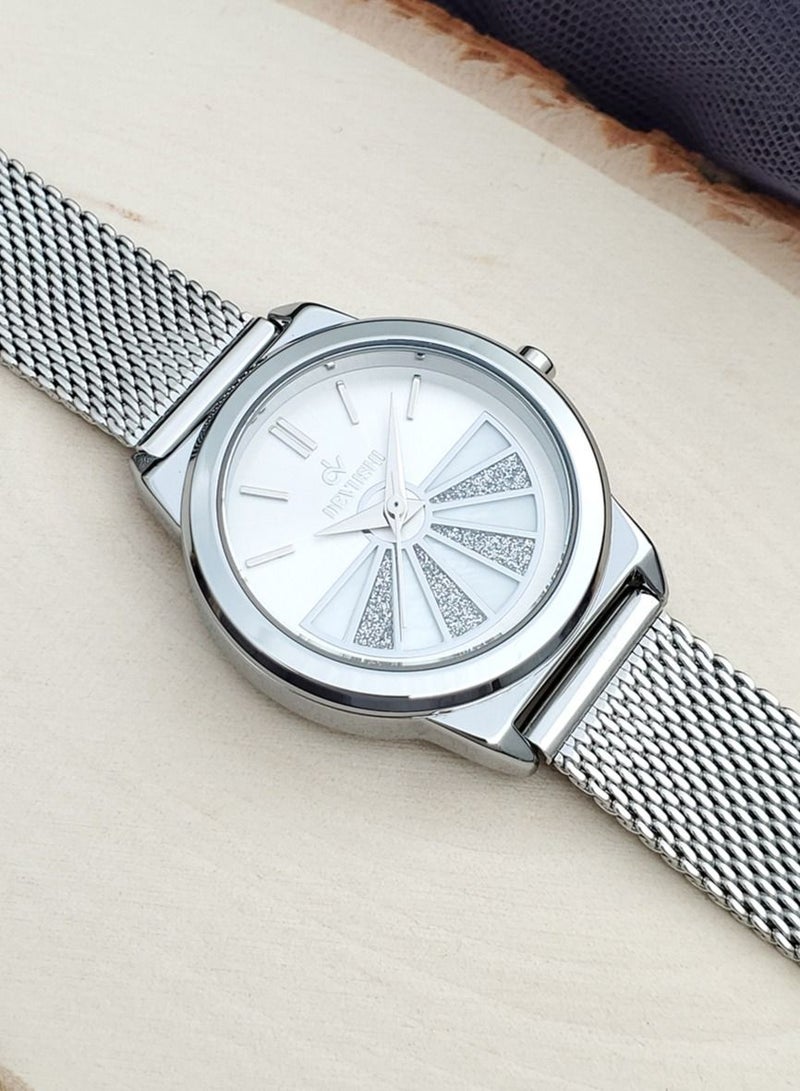 ديفوشي ساعة نسائية حصيرة وميناء انيق ماركة ديفوشي - Image 1