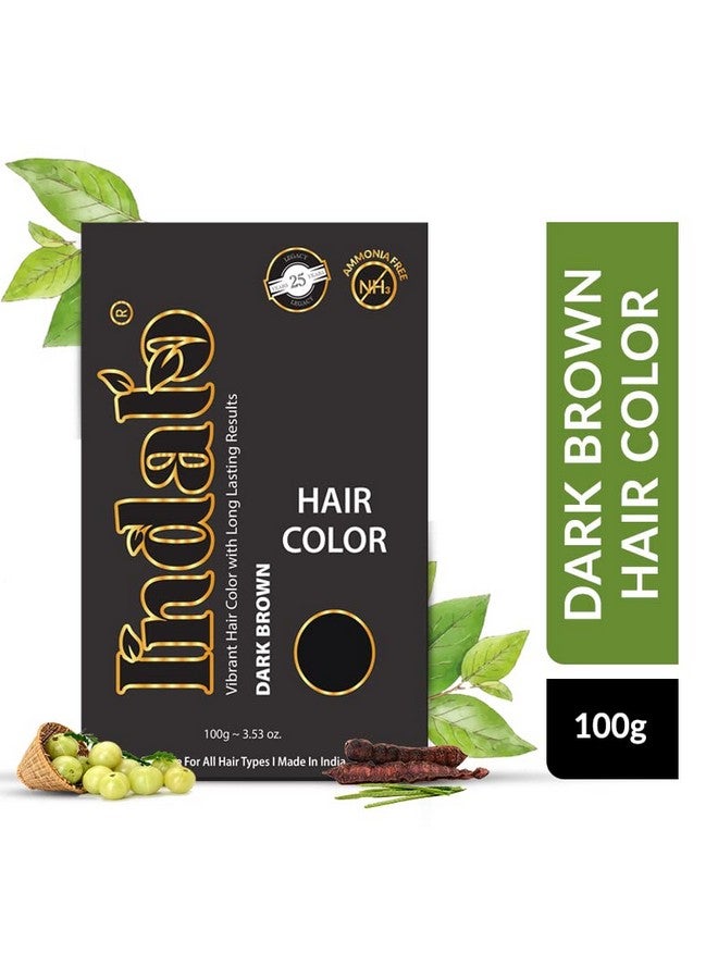 Indalo Ammonia-Free Vibrant Hair Color With Natural Ingredients & Long Lasting Result | Suitable For All Hair Types - 100 G Dark Brown - Image 2
