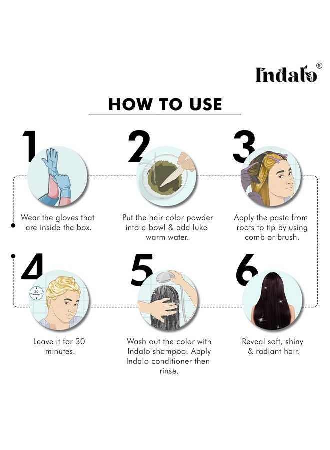 Indalo Ammonia-Free Vibrant Hair Color With Natural Ingredients & Long Lasting Result | Suitable For All Hair Types - 100 G Dark Brown - Image 5