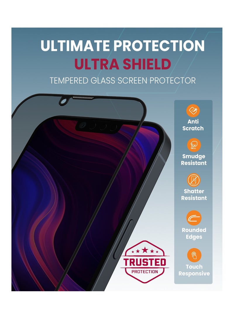 Moxedo Moxedo Ultra Shield Tempered Glass Screen Protector Privacy 9H Hardness Full Coverage Anti-Spy Protection with Auto-Align Easy Applicator Compatible for iPhone 14 Plus 6.7 inch  - Image 3