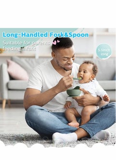 Excefore Baby Utensils, 6 Pieces Silicone Baby Feeding Forks and Spoons Set, Hot Safety First Stage Self Feeding Supplies Mini Kids Utensils for Over 6 Months Babies Boy Girl Toddlers First Stage  - Image 3