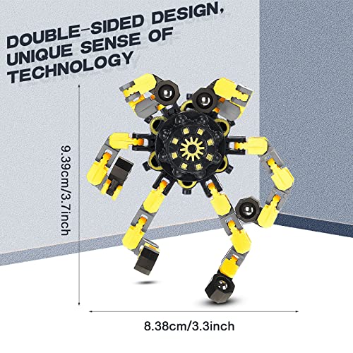 Charniol 20 Pcs Transformable Fidget Spinner Toys Funny Sensory Chain Robot Fidget Spinner DIY Deformed Mechanical Spiral Stress Relief Gifts for Kids Boys Adults Halloween Christmas Stuffers - Image 5
