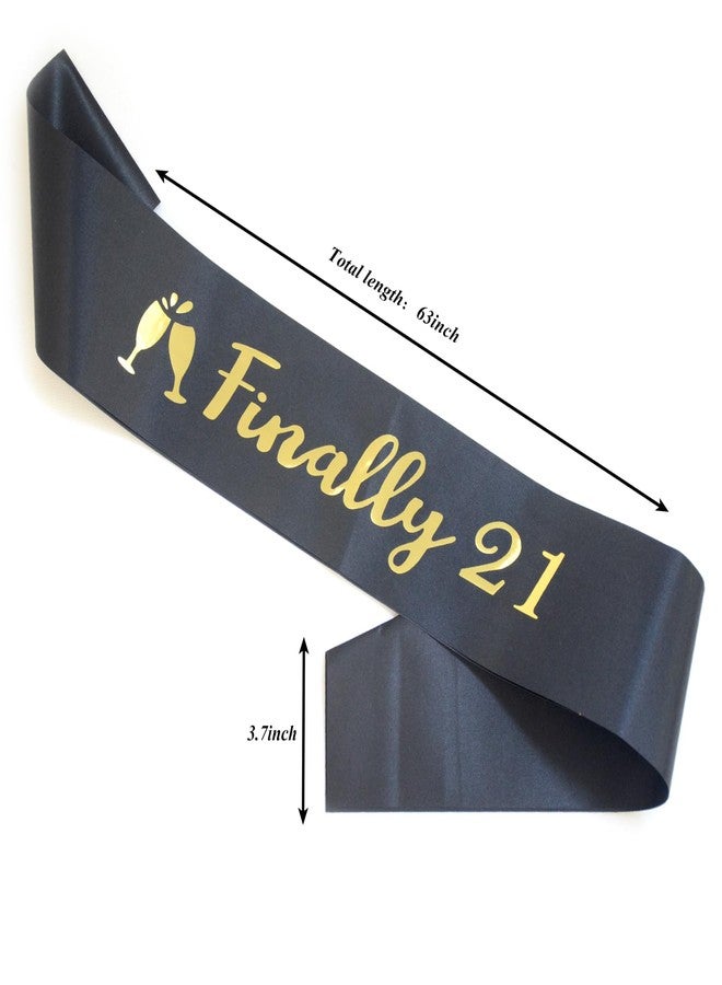 لوويجز وشاح عيد الميلاد الحادي والعشرين من لويجز، وشاح "أخيرًا ٢١" مزين بحروف ذهبية لامعة، مناسب للرجال والنساء، مثالي كهدايا ومستلزمات وديكورات لحفلات عيد الميلاد الحادي والعشرين. - Image 3