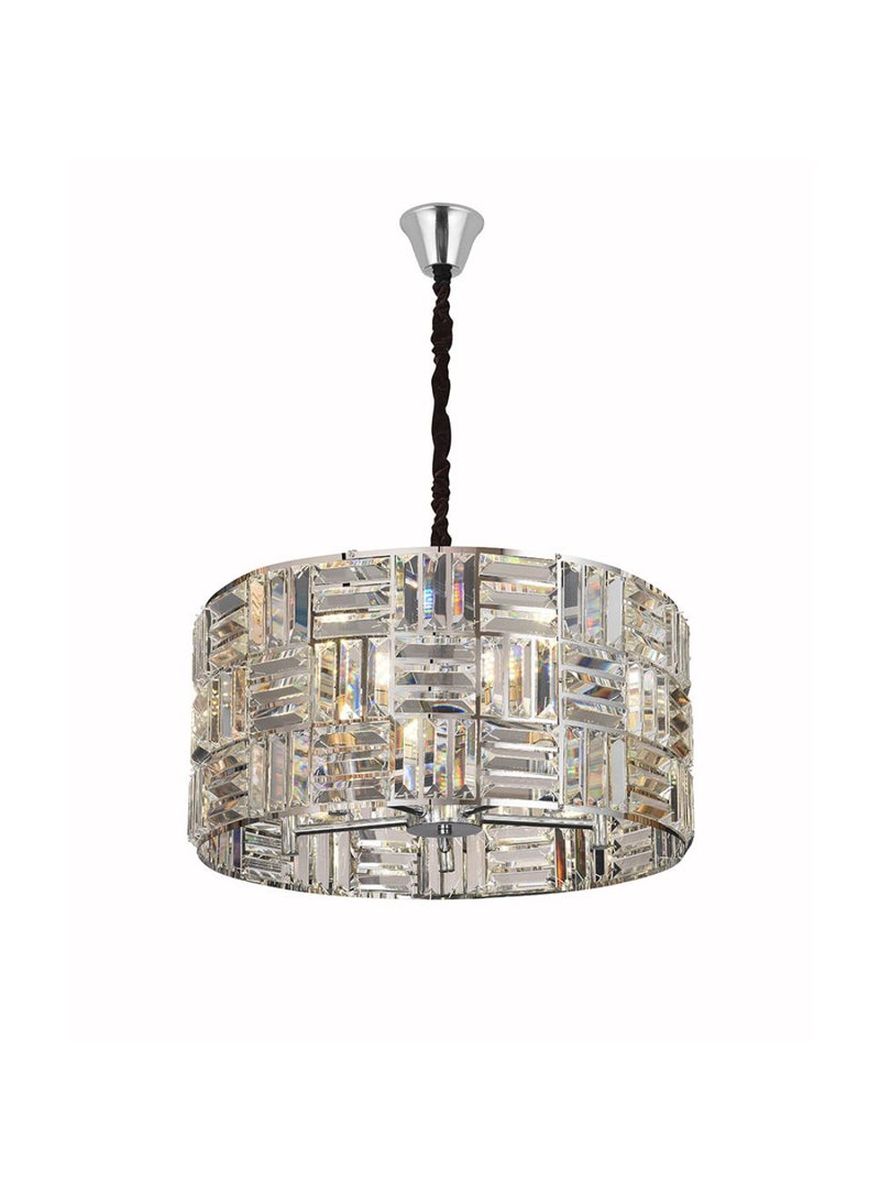 DANUBE HOME Nicely Silver Glass Chandelier for Bedroom - Elegant E14x6 Design, 53x53x26 cm - Modern Lighting Fixture for Home Decor - 2 Year Warranty  - Image 2