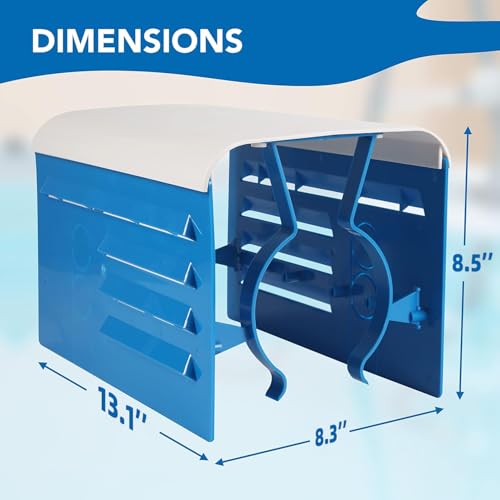 TonGass Universal Fit Pool Pump Motor Cover 13.1" x 8.5" x 8.3" Adjustable Motor Cover for 1/3 Hp to 2 Hp Motors Hard Plastic Covers for Pump Motors Top and Sides - Blue - Image 3