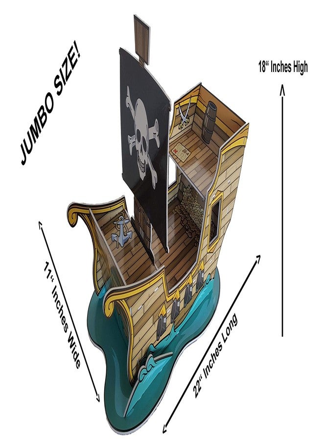 دوندور حامل كب كيك لحفلات الأطفال (سفينة قراصنة عملاقة) - Image 3