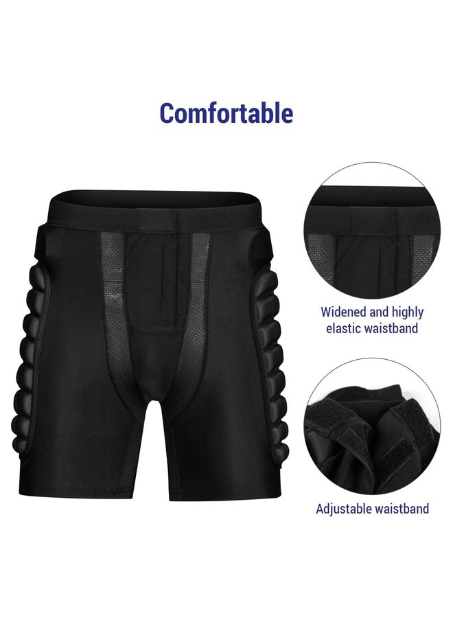 يُسلِّم شورت مبطن واقي، شورت مبطن، وسادات حماية للورك، شورت مطور، وسادات حماية للورك، وسادة حماية للورك للتزلج على الجليد والتزلج على الألواح (المقاس: XXL) - Image 5