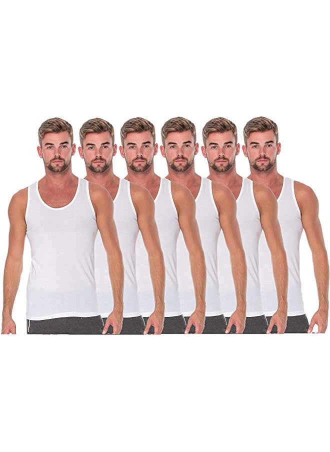 COTTONIL Plain Basic Scoop Neck Sleeveless Undershirts Pack Of 6 