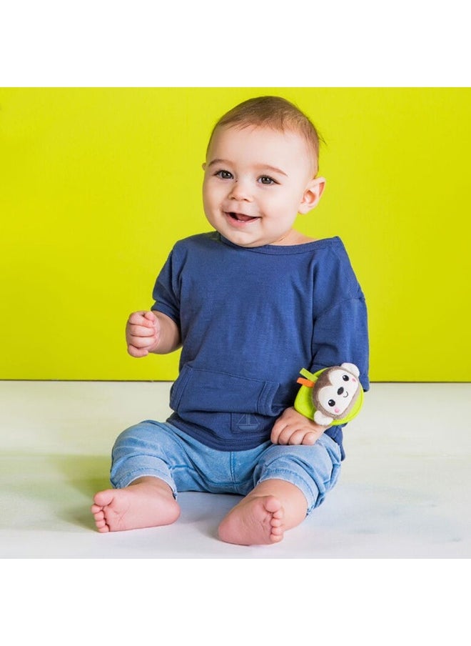 Bright Starts - Monkey & Elephant Wrist Rattle Teether Toy - Image 1