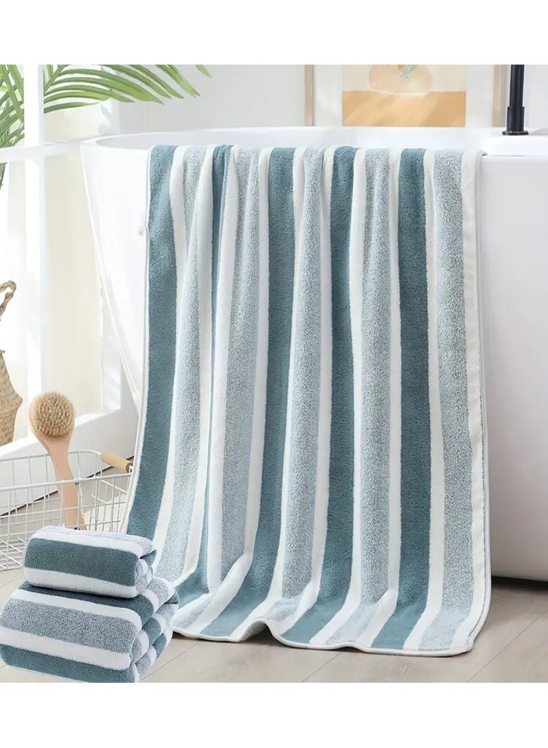 MASIA Set of 2 Luxury Bath Towels - Ultra Soft, Highly Absorbent, Quick Drying - 140x70 cm and 35x70 cm - Large Cotton Towels - bath towels, shower towels, cotton bath towels, ultra-absorbent bath towels, large bath towels, soft bath towels, quick-drying bath towels, bath towel set, bathroom accessories, bathroom essentials. - Image 2