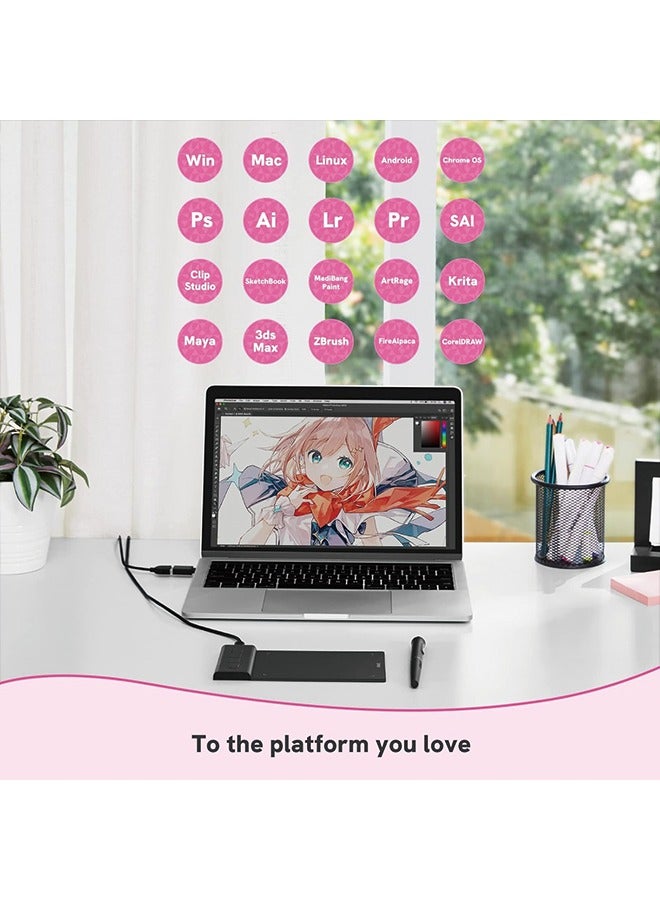 VEIKK VK430 Drawing Tablet 4x3 inch OSU Tablet, Portable Computer Graphics Tablets with 4 Shortcut Keys 8192 Levels Battery-Free Stylus Pen, Compatible with Mac/Windows/Android/Chrome/Linux - Image 3