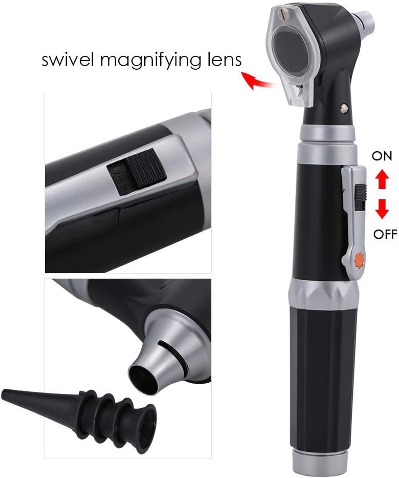 klarako Ear Check Magnifier, 3X Magnification Diagnostic Otoscope with LED Direct Illumination Light, 4 Types of Otoscope Head for Ear Examination, Ear Healthy Tool for Doctors Nurses Adults Kids - Image 3