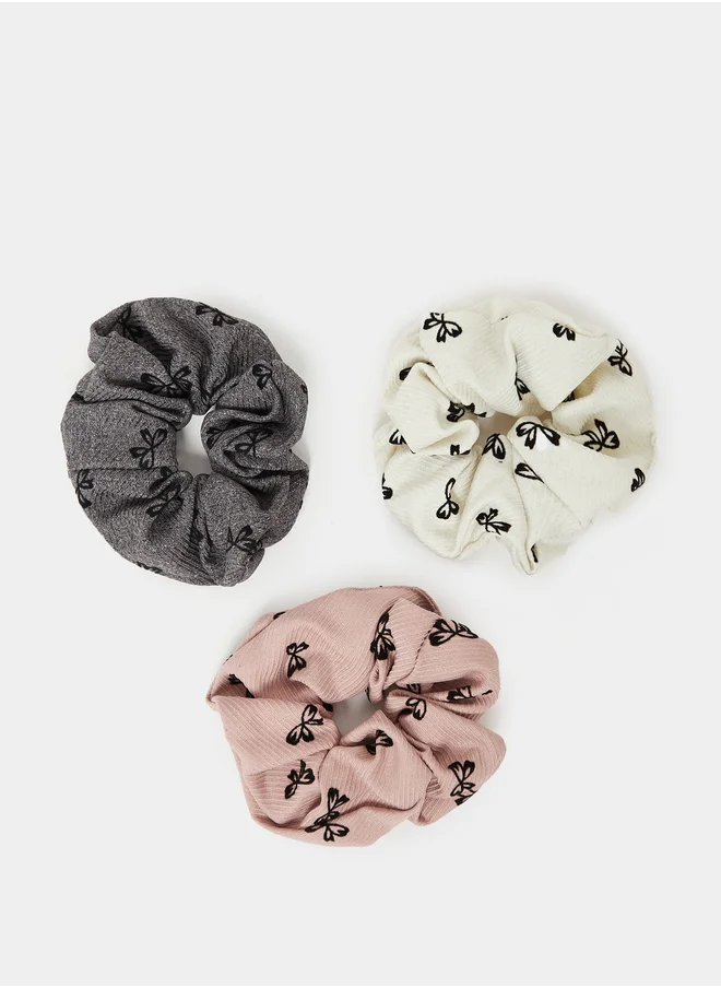 ستايلي Set of 3 - Bow Print Scrunchies