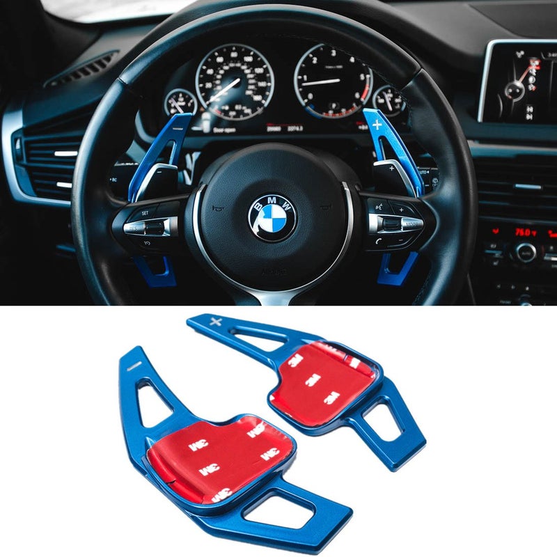 Jaronx For B M W Paddle Shifter Extensions,Aluminum Metal Steering Wheel Paddle Shifter(Fits: B M W 2 3 4 X1 X2 X3 X4 X5 X6 series,F22 F23 F30 F31 F33 F34 F36 F32 F15 F16 F25 F26 F48 F39) -Blue
