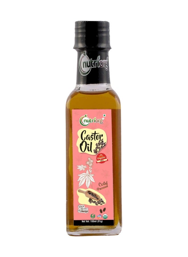 nutriorg Cold Pressed 100% Organic Castor Oil 100 ml with Deep Nourishing Properties for Hair & Skin - Image 1