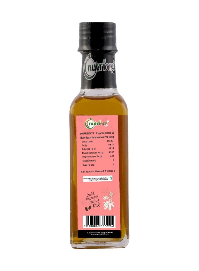 nutriorg Cold Pressed 100% Organic Castor Oil 100 ml with Deep Nourishing Properties for Hair & Skin - Image 2