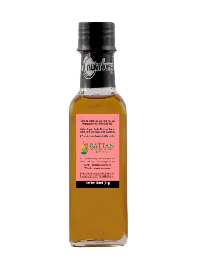 nutriorg Cold Pressed 100% Organic Castor Oil 100 ml with Deep Nourishing Properties for Hair & Skin - Image 4