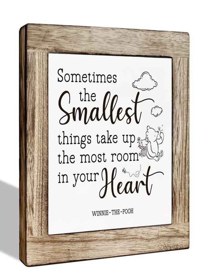 ZPPRJF Classic Winnie the Pooh Decorative Wooden Table Sign, Cute Bear Shelf Table Decoration, Inspirational Wood Box Sign Decor for Nursery Kids Room Playroom Bedroom Baby Shower - Image 1