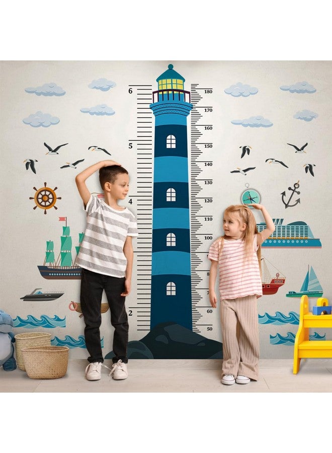 DEKOSH مخطط ارتفاع الأطفال بموضوع بحري من DEKOSH مع مقياس مزدوج وتصميم جميل DKX1601 - Image 3
