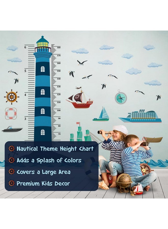 DEKOSH مخطط ارتفاع الأطفال بموضوع بحري من DEKOSH مع مقياس مزدوج وتصميم جميل DKX1601 - Image 4