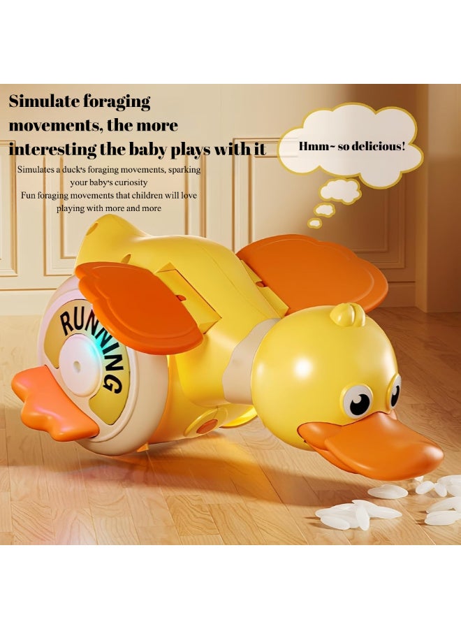 ماكدو لعبة بط صغير يزحف مع أضواء وموسيقى - حركة واقعية، تشجيع على قضاء الوقت على البطن وخطواته الأولى، مثالية للأطفال من عمر 3 إلى 18 شهرًا، هدية مثالية للأولاد والبنات - Image 2