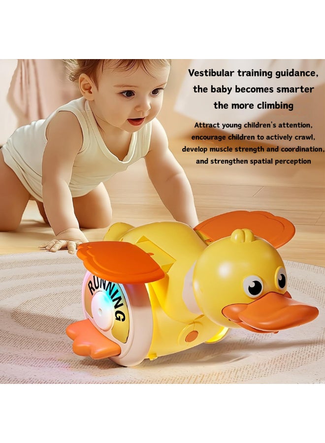 ماكدو لعبة بط صغير يزحف مع أضواء وموسيقى - حركة واقعية، تشجيع على قضاء الوقت على البطن وخطواته الأولى، مثالية للأطفال من عمر 3 إلى 18 شهرًا، هدية مثالية للأولاد والبنات - Image 4
